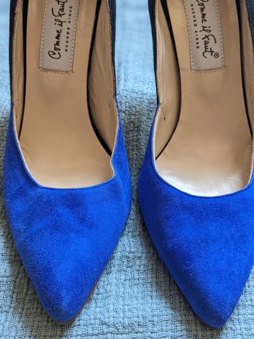 Comme il Faut Tango Dance Shoes BA Blue Black Suede Size 37 US 6.5 3.5" Heels - Picture 3 of 8